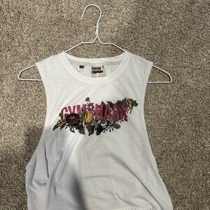 Gymshark White Floral Tank Top